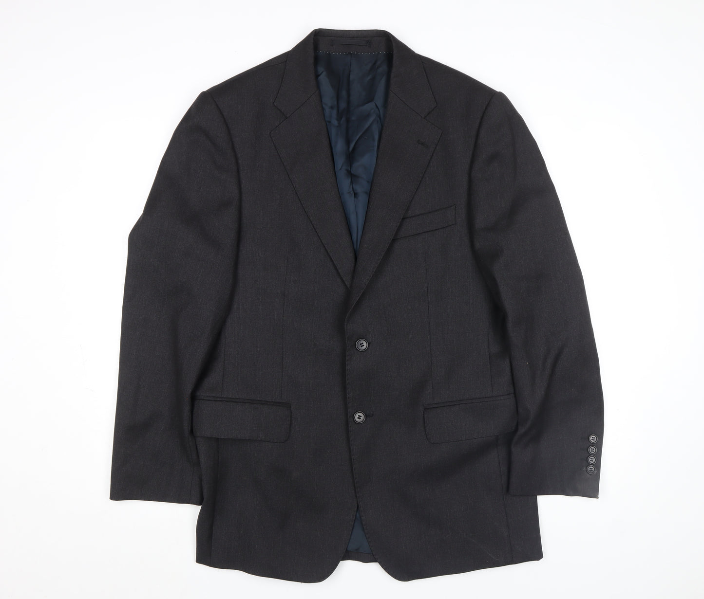 Magee Men's Black Wool Blazer 48 Regular Two Button Classic Jacket