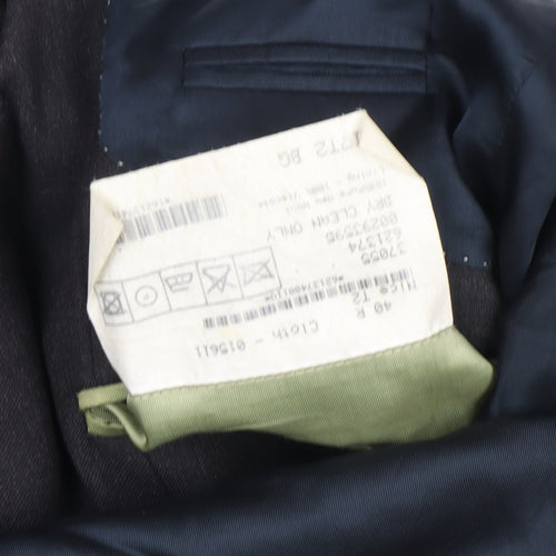Magee Men's Black Wool Blazer 48 Regular Two Button Classic Jacket