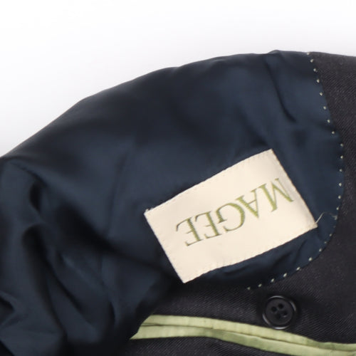 Magee Men's Black Wool Blazer 48 Regular Two Button Classic Jacket