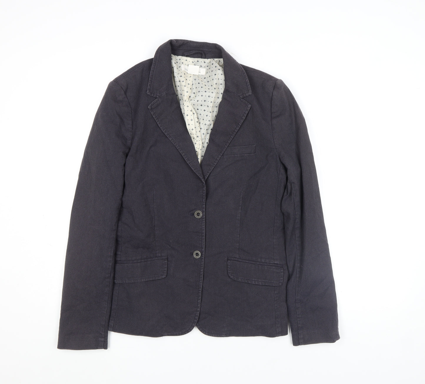 L.O.G.G. Womens Blue Cotton Corduroy Blazer Jacket Size 14