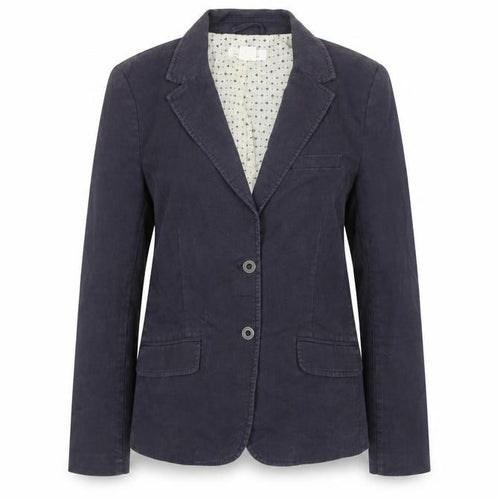 L.O.G.G. Womens Blue Cotton Corduroy Blazer Jacket Size 14