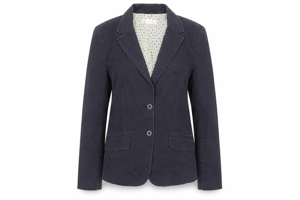 L.O.G.G. Womens Blue Cotton Corduroy Blazer Jacket Size 14