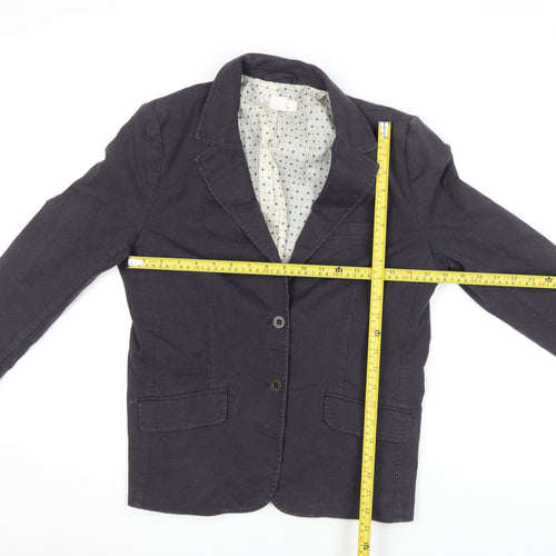 L.O.G.G. Womens Blue Cotton Corduroy Blazer Jacket Size 14