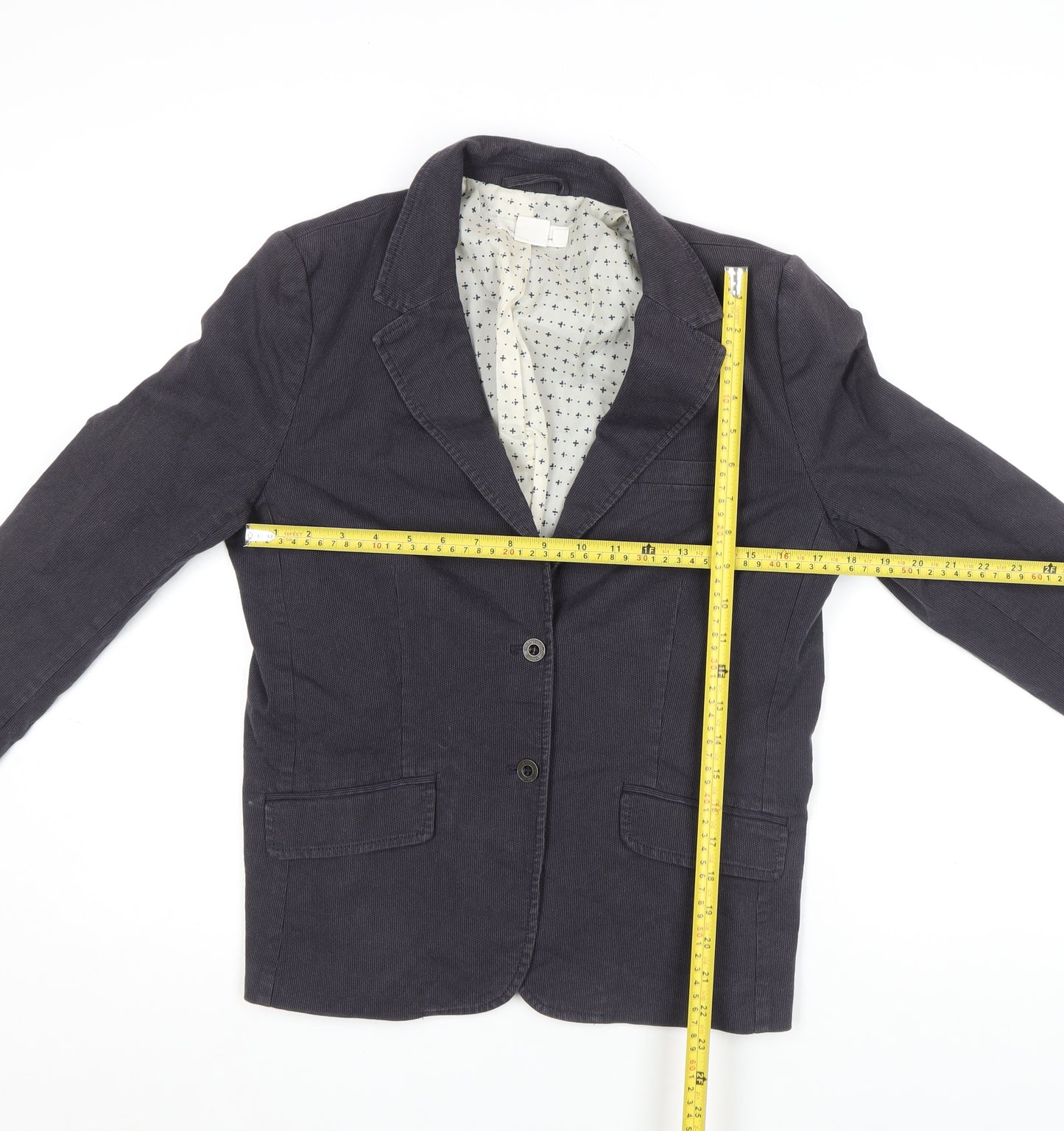 L.O.G.G. Womens Blue Cotton Corduroy Blazer Jacket Size 14