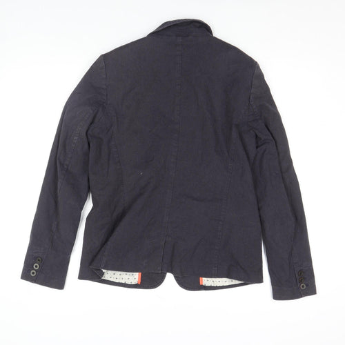 L.O.G.G. Womens Blue Cotton Corduroy Blazer Jacket Size 14