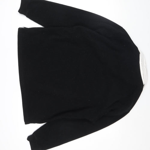 Cotton Traders Men's Black Long Sleeve Rugby Polo Shirt Size L