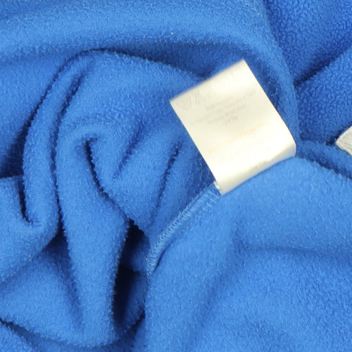 Cotton Traders Men’s Blue Fleece Rugby Polo Shirt Long Sleeve Size L