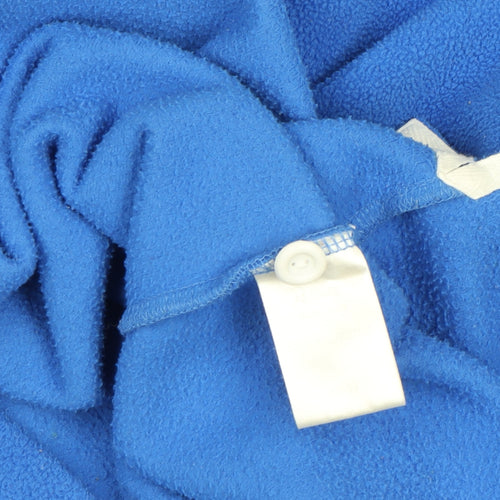 Cotton Traders Men’s Blue Fleece Rugby Polo Shirt Long Sleeve Size L