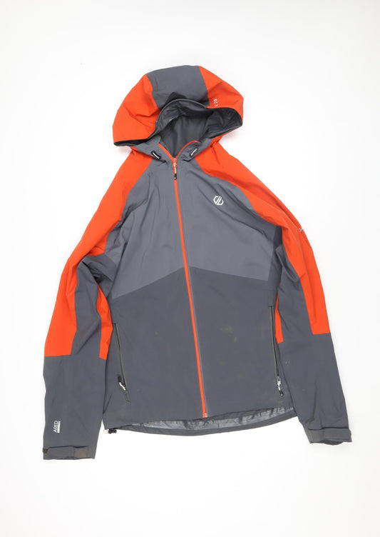 Dare 2b Men's Grey & Orange Waterproof Hooded Softshell Jacket Size M