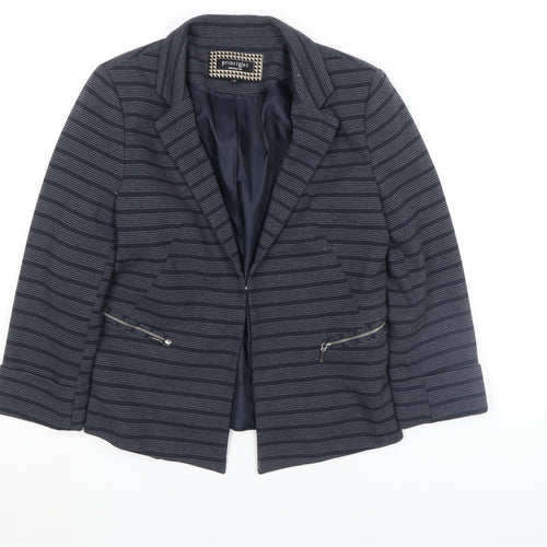 Principles by Ben de Lisi Women's Blue Striped Blazer Size 10