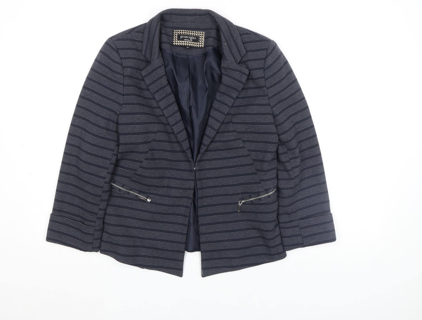 Principles by Ben de Lisi Women's Blue Striped Blazer Size 10
