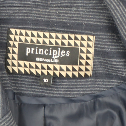 Principles by Ben de Lisi Women's Blue Striped Blazer Size 10