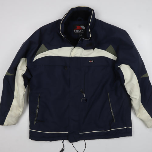 Trespass Men Blue M Ski Jacket Waterproof Windproof Hooded Winter Coat