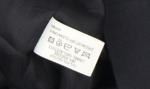 Oasis Women Black Regular Fit Two-Button Blazer Jacket Size M