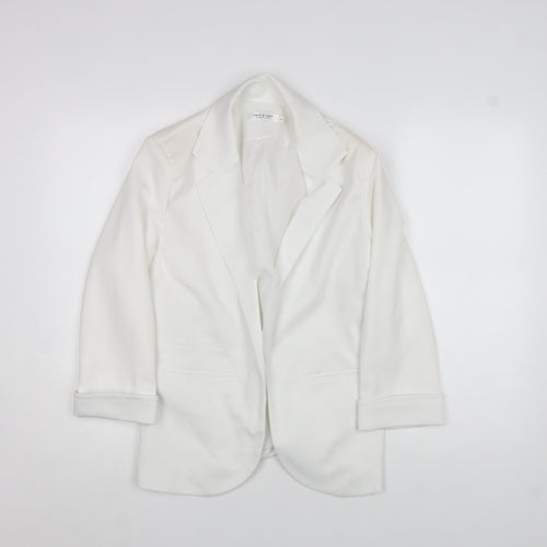 FACE & FACE Women's White Slim Fit 3/4 Sleeve Blazer Suit Set S