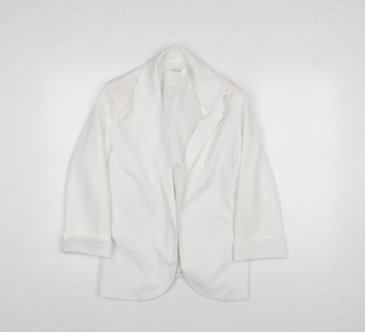 FACE & FACE Women's White Slim Fit 3/4 Sleeve Blazer Suit Set S