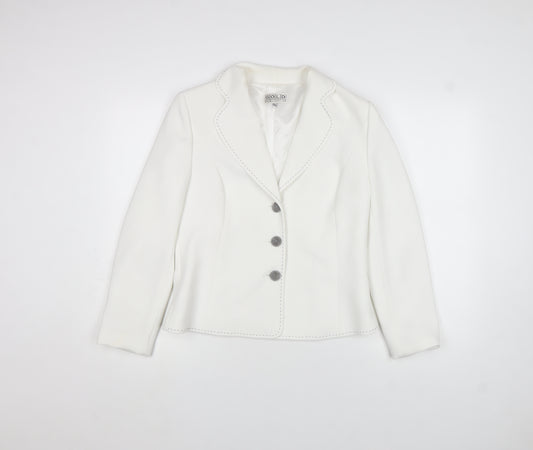 Gold by Michael H Women's White Size 12 Tailored Blazer Jacket