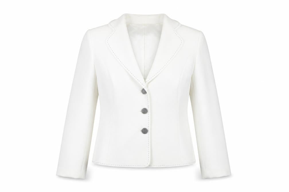 Front view of Gold by Michael H Women's White, size 12, Tailored Blazer Jacket