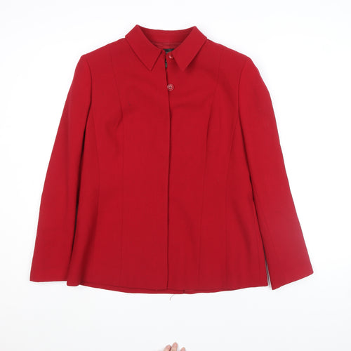 Episode Women's Red Wool Blazer Jacket UK 12 Classic Workwear