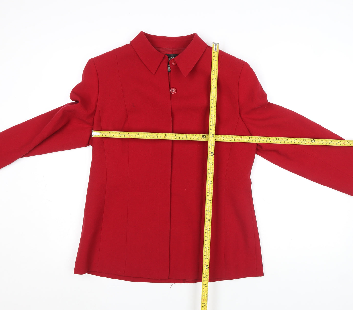 Episode Women's Red Wool Blazer Jacket UK 12 Classic Workwear