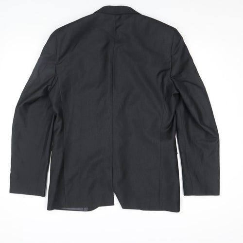 Next Men's Black Tailored Fit Wool Blend 38in Blazer Jacket