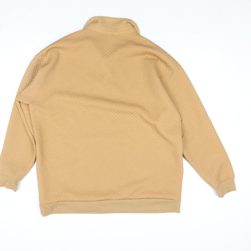 River Island Men's Beige Henley Sweatshirt S Graphic California Hills