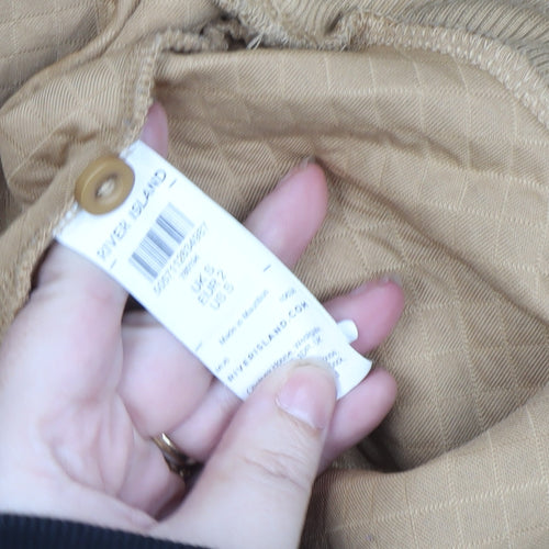 River Island Men's Beige Henley Sweatshirt S Graphic California Hills