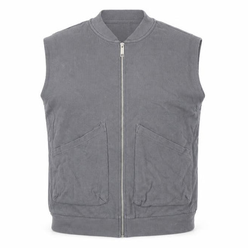 boohooMAN Men's Grey XS Zip-Up Cotton Waistcoat