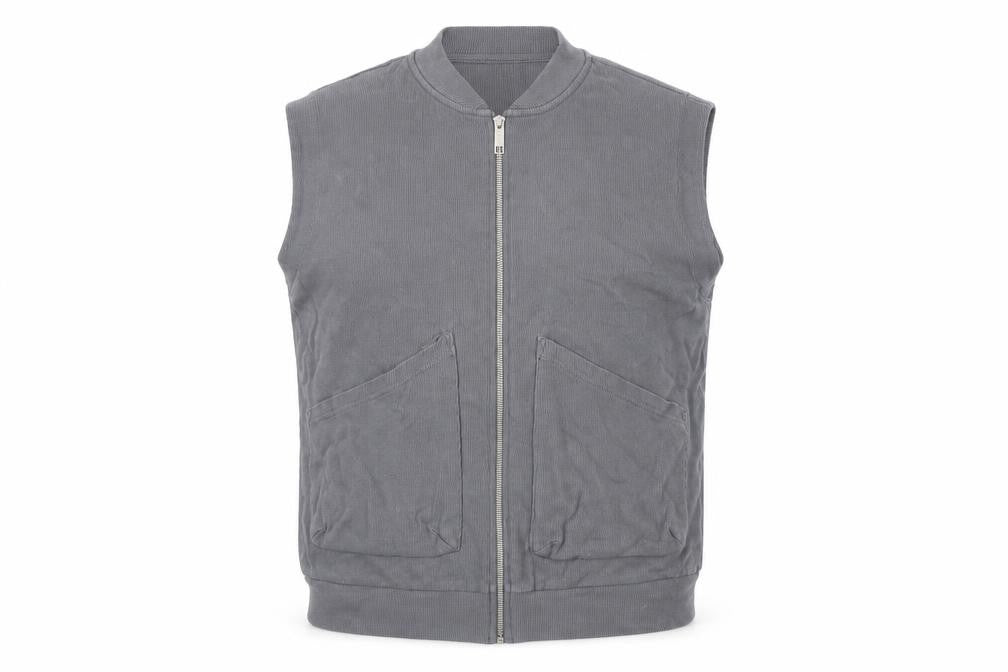boohooMAN Men's Grey XS Zip-Up Cotton Waistcoat