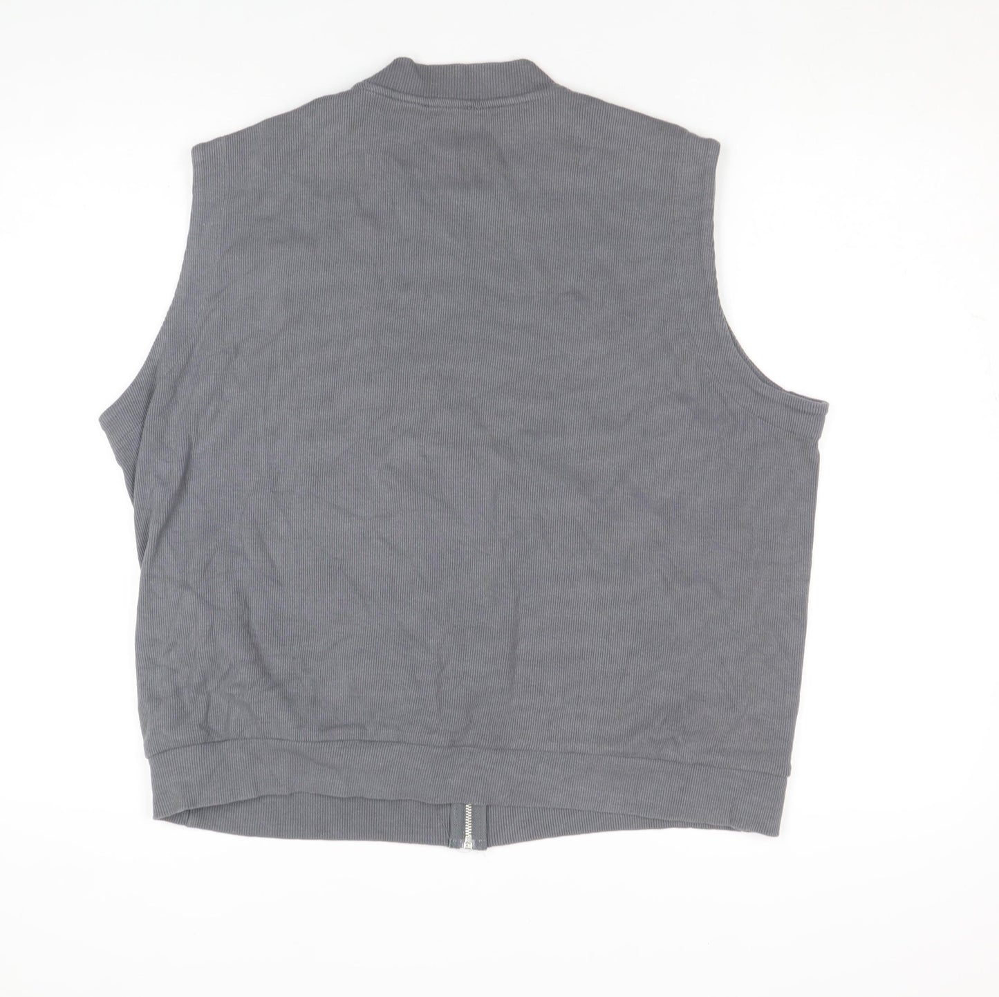 boohooMAN Men's Grey XS Zip-Up Cotton Waistcoat