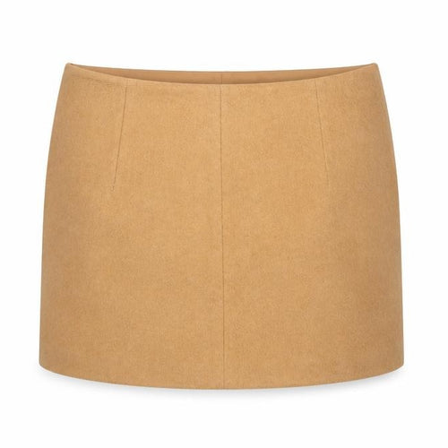 Zara Women Beige Wool Blend Short Pencil Skirt Size L