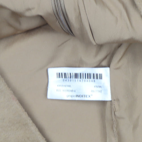 Zara Women Beige Wool Blend Short Pencil Skirt Size L