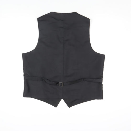 Richard Jones Men's Grey Geometric Waistcoat Size L Formal V-Neck