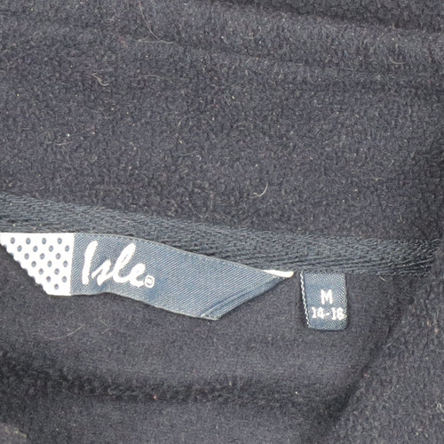 Isle Womens Black Fleece Full Zip Jacket Size M 14-16