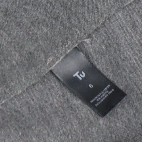 Tu Women Grey Size 8 Mid-Length Wool Blend Overcoat