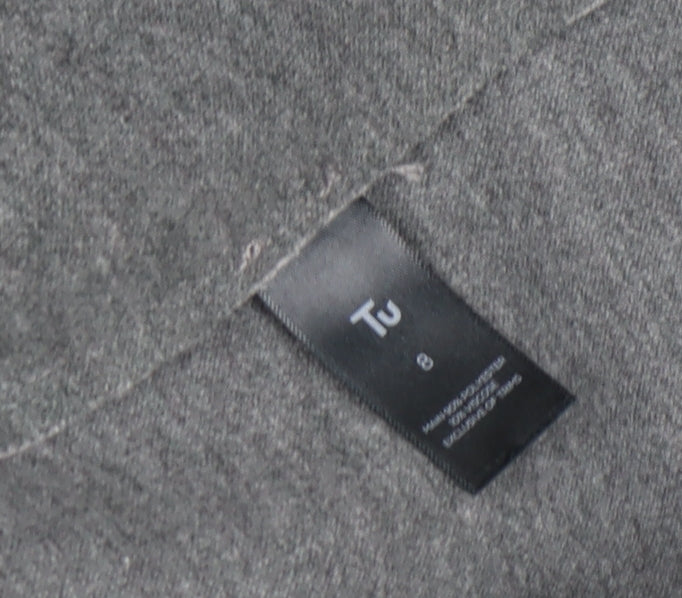 Tu Women Grey Size 8 Mid-Length Wool Blend Overcoat