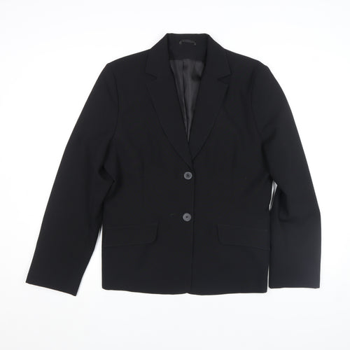 Maxx Women's Black Regular Fit Two-Button Notch Lapel Blazer Size 14