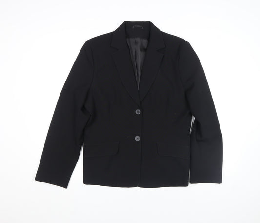 Maxx Women's Black Regular Fit Two-Button Notch Lapel Blazer Size 14