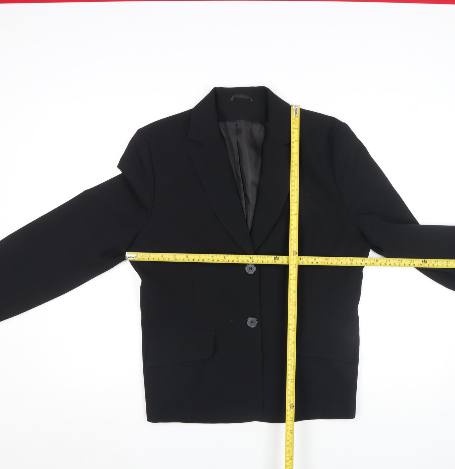 Maxx Women's Black Regular Fit Two-Button Notch Lapel Blazer Size 14