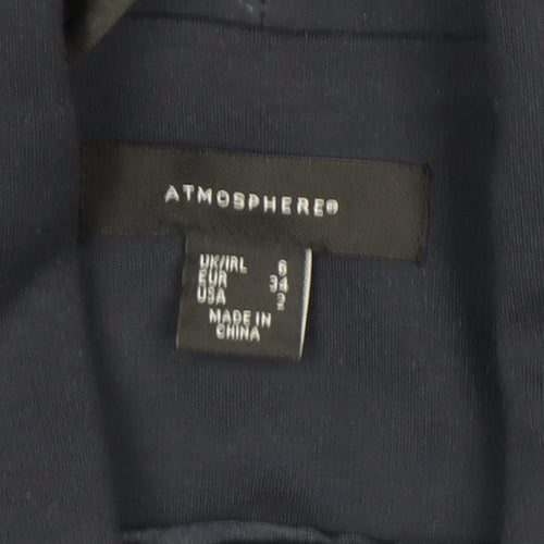 Atmosphere Women's Blue Shawl Lapel Cropped Blazer Size 6
