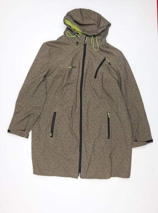 Active Sport Women Brown Soft Shell Hooded Jacket Size L