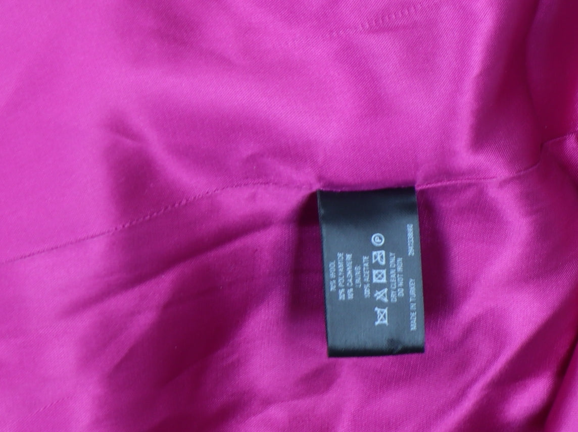 Coast Women Pink Wool Blend Belted Trench Coat Size 10