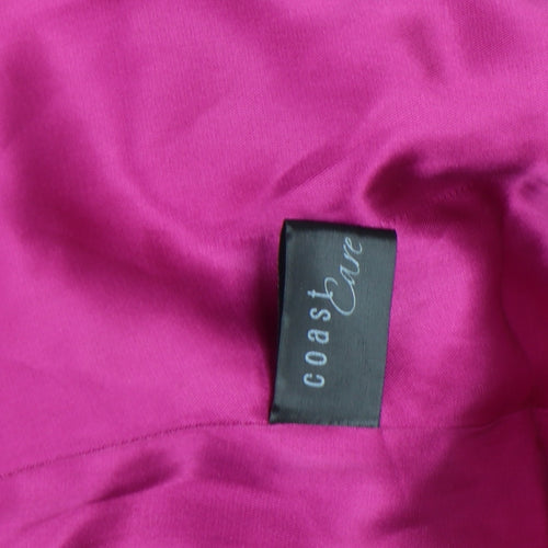 Coast Women Pink Wool Blend Belted Trench Coat Size 10
