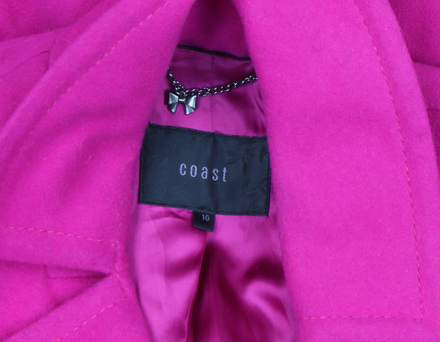 Coast Women Pink Wool Blend Belted Trench Coat Size 10