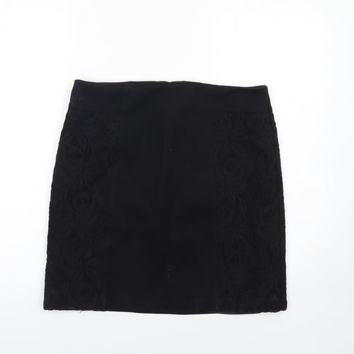 KB Studio Women's Black Lace Pencil Skirt Size 12 Stretch Lined