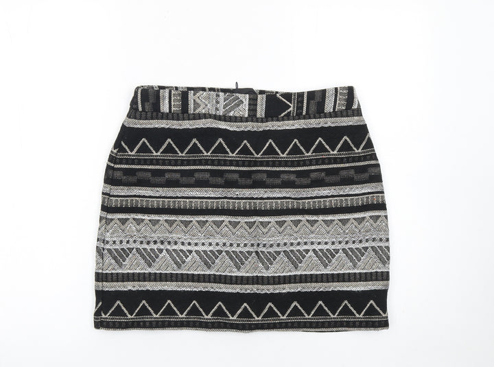 St. Bernard for Dunnes Stores Womens Black Geometric Pencil Skirt Size 10