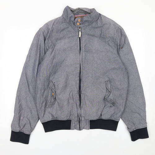 BS Quality Apparel Men’s Grey Cotton Bomber Jacket L Collared Zip Casual