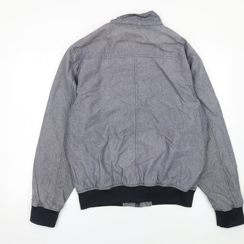 BS Quality Apparel Men’s Grey Cotton Bomber Jacket L Collared Zip Casual