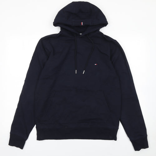 Tommy Hilfiger Men’s Blue Pullover Hoodie L Logo Classic Style