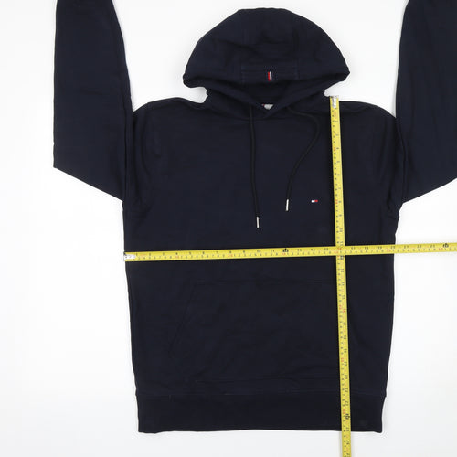 Tommy Hilfiger Men’s Blue Pullover Hoodie L Logo Classic Style